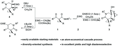 Graphical abstract: Novel synthesis of fused spiro piperidone-cyclopropanes from cyclopropyl amides and electron-deficient alkenes