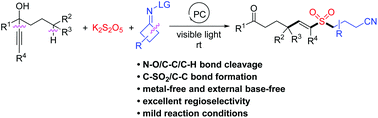 Graphical abstract: Visible-light-induced remote C(sp3)–H sulfonylvinylation: assembly of cyanoalkylated vinyl sulfones