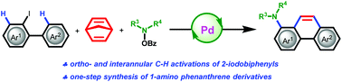 Graphical abstract: A Catellani and retro-Diels–Alder strategy to access 1-amino phenanthrenes via ortho- and interannular C–H activation of 2-iodobiphenyls