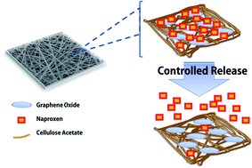 Graphical abstract: Naproxen release behaviour from graphene oxide/cellulose acetate composite nanofibers