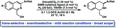 Graphical abstract: Iridium-catalyzed asymmetric trans-selective hydrogenation of 1,3-disubstituted isoquinolines