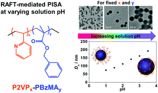 Graphical abstract: Pyridine-functional diblock copolymer nanoparticles synthesized via RAFT-mediated polymerization-induced self-assembly: effect of solution pH