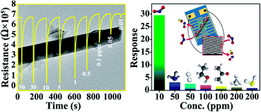 Graphical abstract: Hydrothermally derived p–n MoS2–ZnO from p–p MoS2-ZIF-8 for an efficient detection of NO2 at room temperature