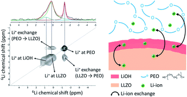Graphical abstract: Characterization of the interfacial Li-ion exchange process in a ceramic–polymer composite by solid state NMR