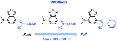 Graphical abstract: Synthesis and fluorescence properties of red-to-near-infrared-emitting push–pull dyes based on benzodioxazole scaffolds