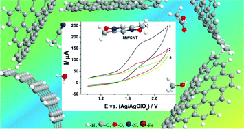 Graphical abstract: Electrochemical and quantum chemical studies of peculiarities of 2,5-di-Me-pyrazine-di-N-oxide oxidation in the presence of methanol at single-walled and multi-walled carbon nanotube paper electrodes