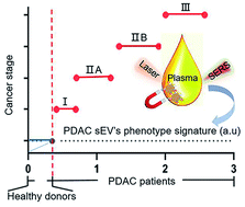 Graphical abstract: Phenotypic profiling of pancreatic ductal adenocarcinoma plasma-derived small extracellular vesicles for cancer diagnosis and cancer stage prediction: a proof-of-concept study