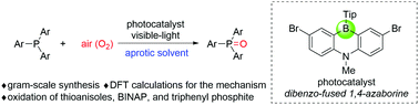 Graphical abstract: Catalytic aerobic photooxidation of triarylphosphines using dibenzo-fused 1,4-azaborines