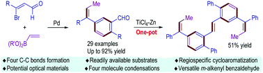 Graphical abstract: Regiospecific construction of m-alkenyl benzaldehyde from β-bromoenal and vinyl borate