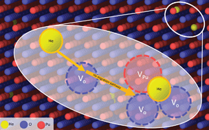 Graphical abstract: Atomistic simulation of helium diffusion and clustering in plutonium dioxide