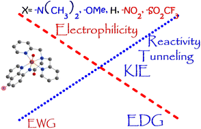 Graphical abstract: Effect of the substituent on C–H activation catalyzed by a non-heme Fe(iv)O complex: a computational investigation of reactivity and hydrogen tunneling