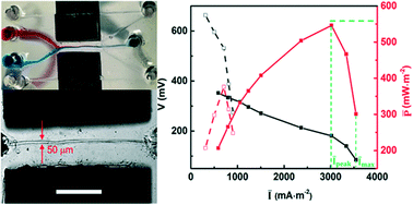 Graphical abstract: Mainstreaming microfluidic microbial fuel cells: a biocompatible membrane grown in situ improves performance and versatility