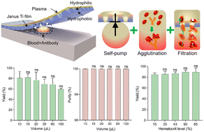 Graphical abstract: High-performance blood plasma separation based on a Janus membrane technique and RBC agglutination reaction