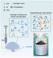 Graphical abstract: A non-covalent supramolecular dual-network polyelectrolyte evaporator based on direct-ink-writing for stable solar thermal evaporation
