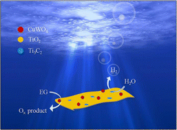 Graphical abstract: An efficient photocatalytic system composed of Ti3C2 quantum dots incorporated in TiO2 nanosheets and CuWO4 nanoparticles: fabrication and its photocatalytic activity for H2 production