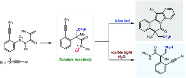 Graphical abstract: Difluoromethylarylation of α,β-unsaturated amides via a photocatalytic radical smiles rearrangement