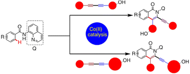 Graphical abstract: Diyne-steered switchable regioselectivity in cobalt(ii)-catalysed C(sp2)–H activation of amides with unsymmetrical 1,3-diynes