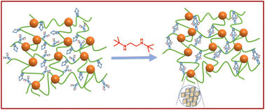Graphical abstract: Crosslinking of poly(n-butyl acrylate)-POSS copolymers via dynamic urea exchange enables self-healing, reprocessing and shape recovery