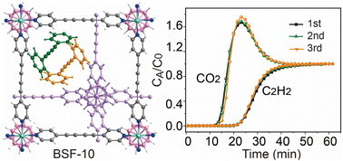 Graphical abstract: A new boron cluster anion pillared metal organic framework with ligand inclusion and its selective acetylene capture properties