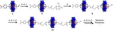 Graphical abstract: Asymmetric modification of Anderson-type polyoxometalates towards organic–inorganic homo- and hetero-cluster oligomers