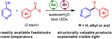 Graphical abstract: Bromine radical enhanced stoichiometric pyridylation of alkylarenes and diarylmethanes at room temperature