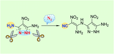 Graphical abstract: Radical-mediated C–N bond activation in 3,5-diamino-4-nitro-1H-pyrazole towards high-energy and insensitive energetic materials