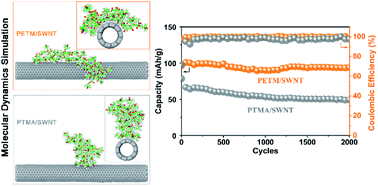 Graphical abstract: Developing a three-dimensional co-continuous phase network structure via enhanced inter-component affinity for high-performance flexible organic radical electrodes