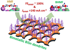 Graphical abstract: Porous dendritic BiSn electrocatalysts for hydrogenation of 5-hydroxymethylfurfural