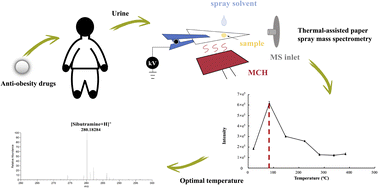 Graphical abstract: Analysis of 15 anti-obesity drugs in urine using thermal-assisted paper spray mass spectrometry