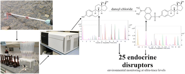 Graphical abstract: A robust multi-residue method for the monitoring of 25 endocrine disruptors at ultra-trace levels in surface waters by SPE-LC-MS/MS