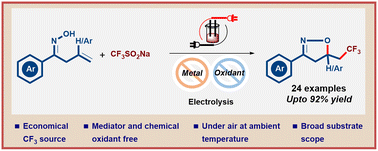 Graphical abstract: Mediator-free electrochemical trifluoromethylation: a cascade approach for the synthesis of trifluoromethylated isoxazolines