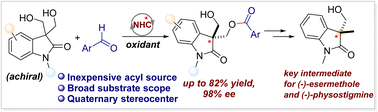 Graphical abstract: N-Heterocyclic carbene catalyzed desymmetrization of diols: access to enantioenriched oxindoles having a C3-quaternary stereocenter