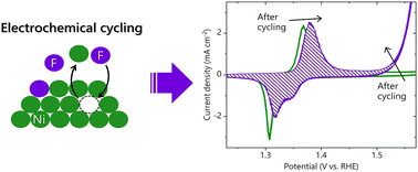 Graphical abstract: Facile route of fluorine incorporation into nickel (oxy)hydroxide for improving the oxygen evolution reaction