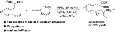 Graphical abstract: Phosphine-catalyzed [5+1] annulation of β′-acetoxy allenoates: straightforward access to tetrahydroquinoline derivatives