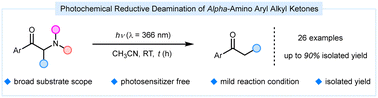 Graphical abstract: Photochemical reductive deamination of alpha-amino aryl alkyl ketones