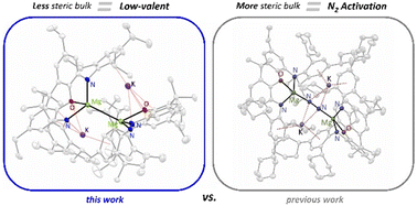 Graphical abstract: Steric control of Mg–Mg bond formation vs. N2 activation in the reduction of bulky magnesium diamide complexes