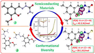 Graphical abstract: Combined experimental and theoretical studies of conformationally diverse (thio)semicarbazone-based semiconducting materials