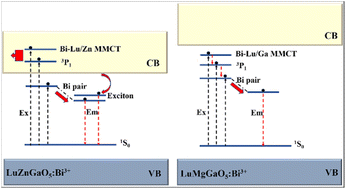 Graphical abstract: Unraveling the origin of broadband yellow emission in Bi3+-doped LuXnGaO4 (Xn = Mg, Zn) phosphors