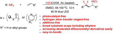 Graphical abstract: Catalyst-free defluorinative alkylation of trifluoromethyls