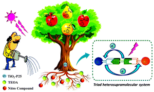 Graphical abstract: Highly chemoselective and fast practical visible photoreduction of nitroaromatic compounds to aromatic amines and amides using a self-assembled triad TiO2-TEOA-NC (LMCT/EDA) complex system