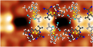 Graphical abstract: Chiral self-organized single 2D-layers of tetramers from a functional donor–acceptor molecule by the surface template effect