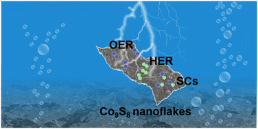 Graphical abstract: Synthesis of Co9S8 nanoflakes by a one-step solvent-free solid-state method for multiple electrocatalytic reactions