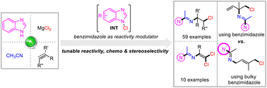 Graphical abstract: Electrochemical four-component aminochlorination tuned by benzimidazoles