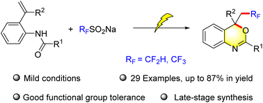 Graphical abstract: Electrochemical oxidative radical cascade reactions for the synthesis of difluoromethylated benzoxazines