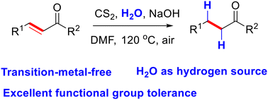 Graphical abstract: Transition-metal-free chemoselective reduction of α,β-unsaturated ketones using H2O as a hydrogen source