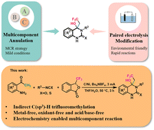 Graphical abstract: An electrochemical multicomponent cascade annulation and functionalization reaction to enable C(sp3)–H trifluoromethylation