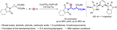 Graphical abstract: Catalytic asymmetric ring-opening of aminocyclopropanes with oxygen nucleophiles: access to chiral γ-amino acid derivatives