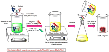 Graphical abstract: Micro-encapsulation of rare earth metal ion-doped magnesia-based alginate/pectin hybrid polymeric composites for defluoridation of water