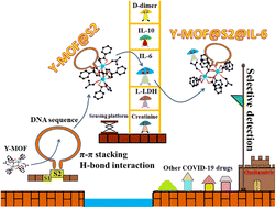 Graphical abstract: A MOF/DNA luminescent sensing platform for detection of potential COVID-19 biomarkers and drugs