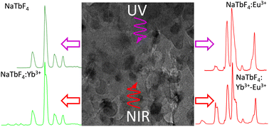 Graphical abstract: Efficient down-shifting and up-conversion emission dual-mode in RE3+-doped NaTbF4-based nano-glass ceramics